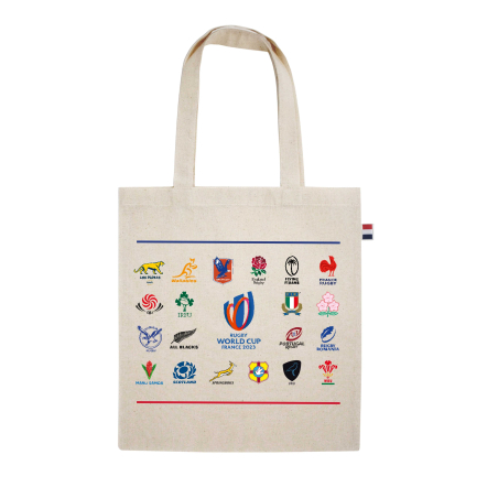 Tote Bag Coupe du Monde de Rugby France 2023 20 Nations Beige Naturel