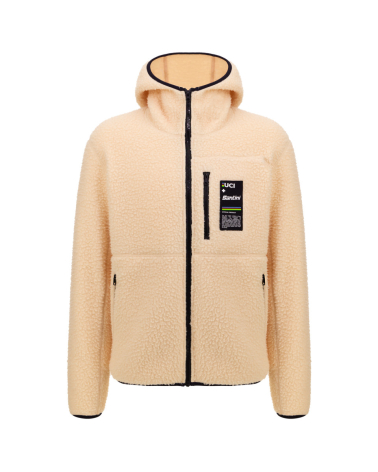 UCI World Championship Hooded Fleece Mixed Jacket Beige