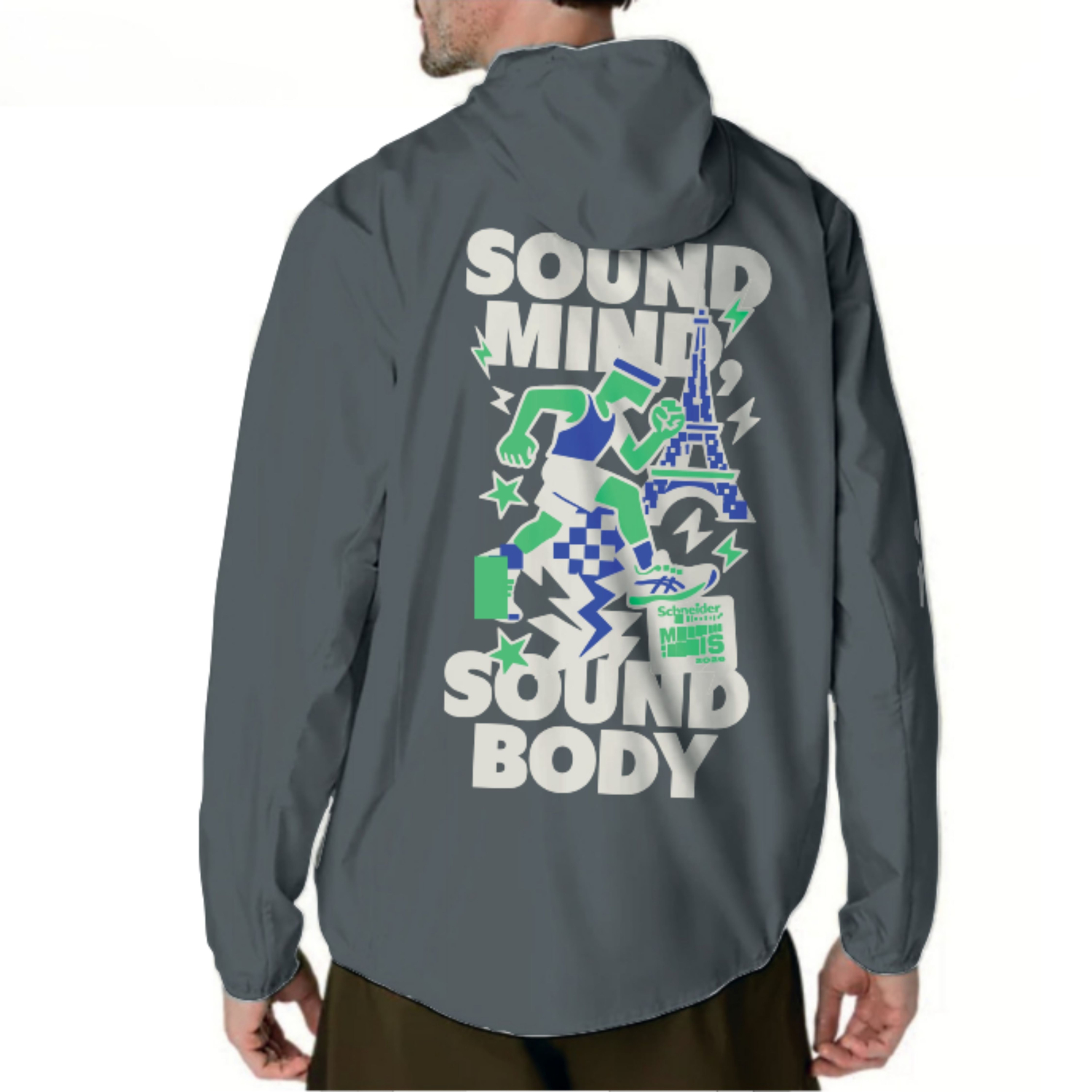 Veste Marathon de Paris Asics Core Steel Grey