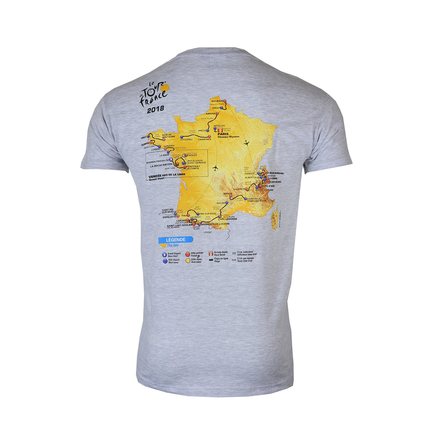 T-shirt Parcours Tour de France 2018 Homme